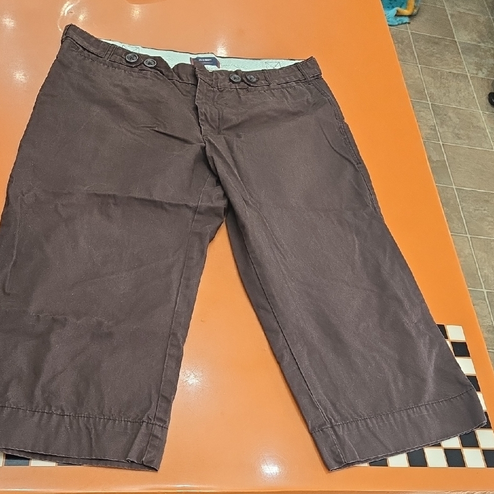 Old Navy Low Waist Wide Leg Capris, Brown, Size 12